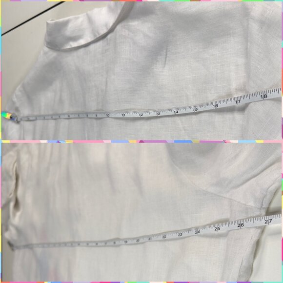 Nygard White Linen Multi Floral Embroidered Button-Up 3/4 Sleeve Shirt Size 20 - Picture 6 of 7